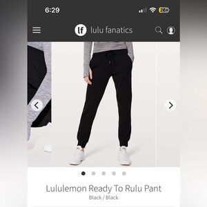 Lululemon Black Ready to Rulu Joggers